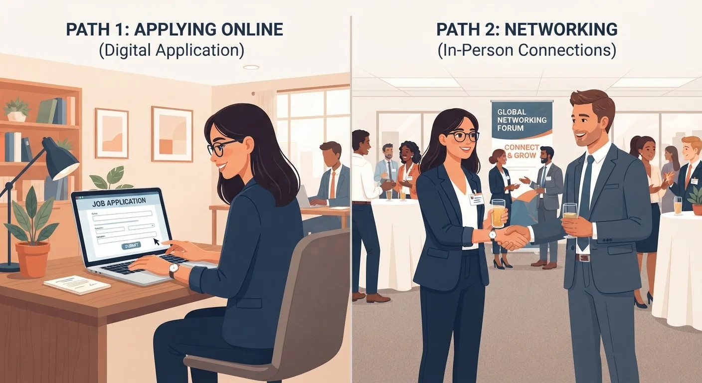 Applying Online vs. Networking Your Way In: Which Approach Actually Works?